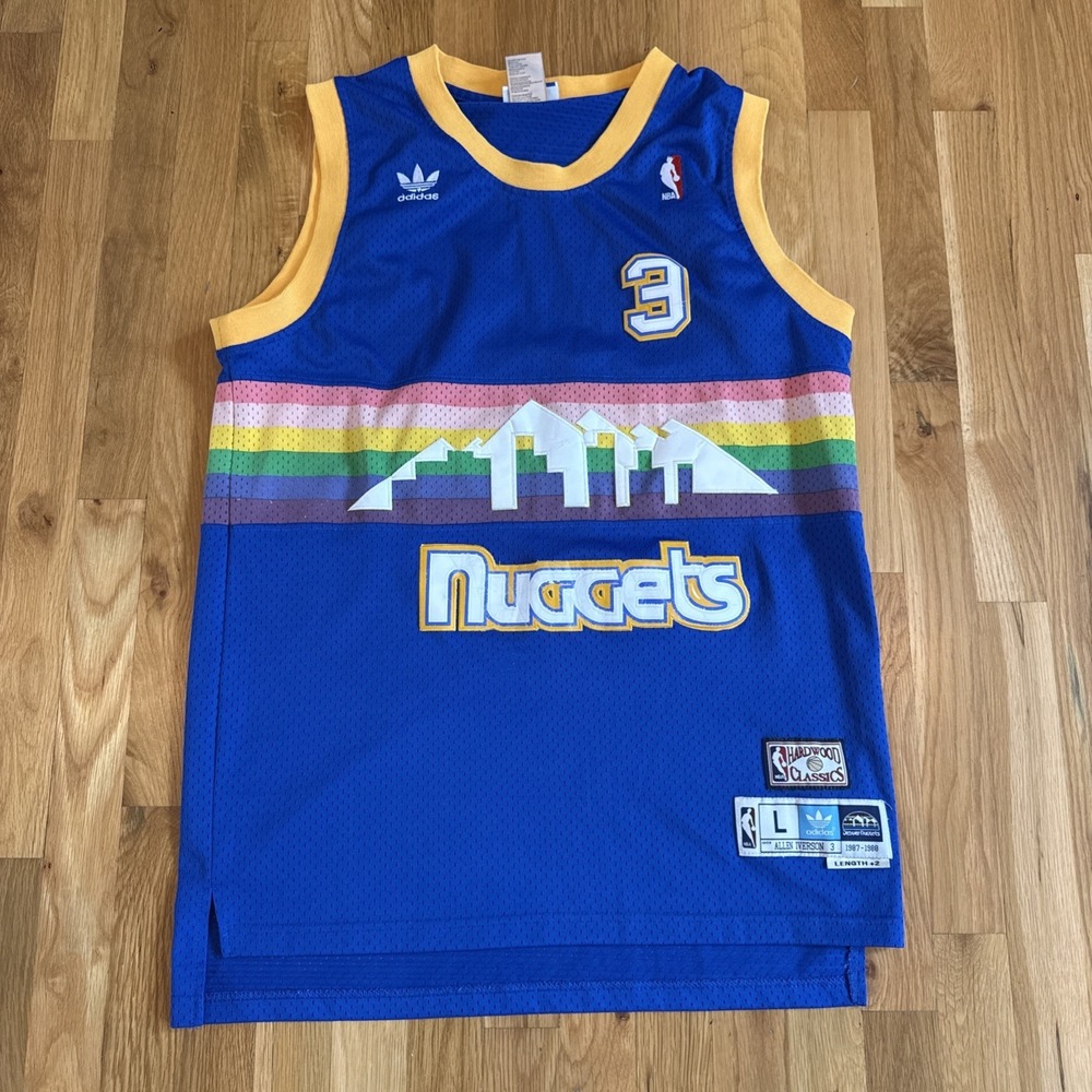 Adidas Hardwood Classics Allen‎ Iverson #3 Denver Nuggets NBA Jersey Large